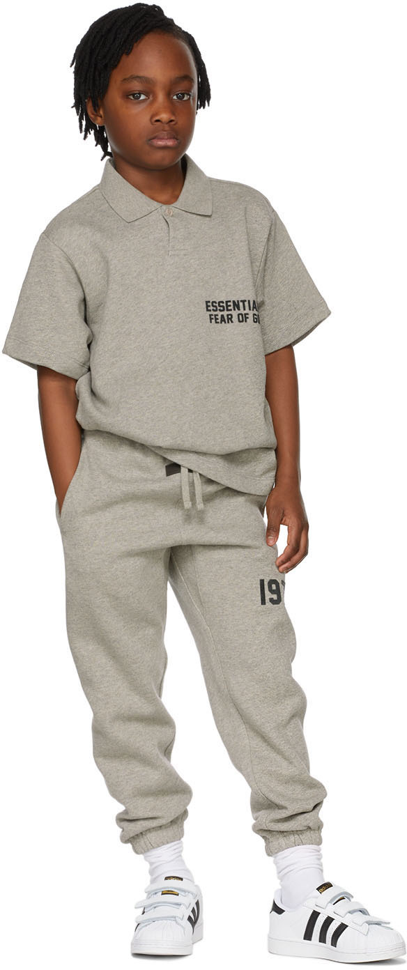 Essentials Kids Grey French Terry Polo