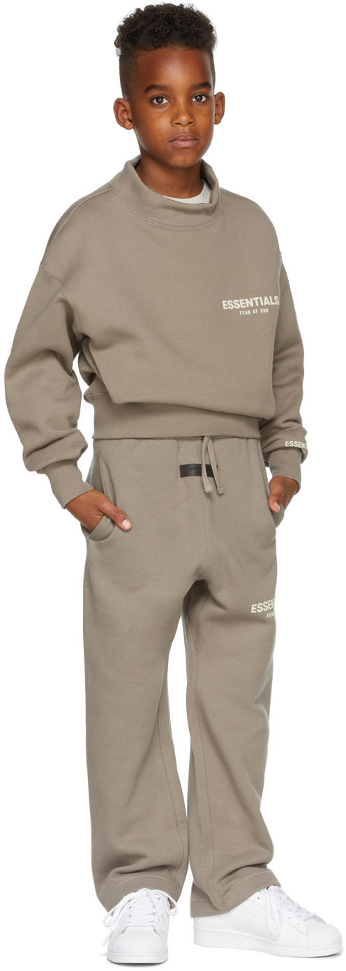 Essentials Kids Taupe Logo Relaxed Lounge Pants