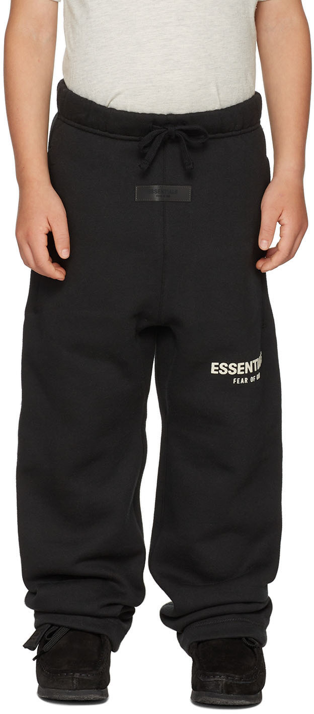 Essentials Kids Black Logo Lounge Pants