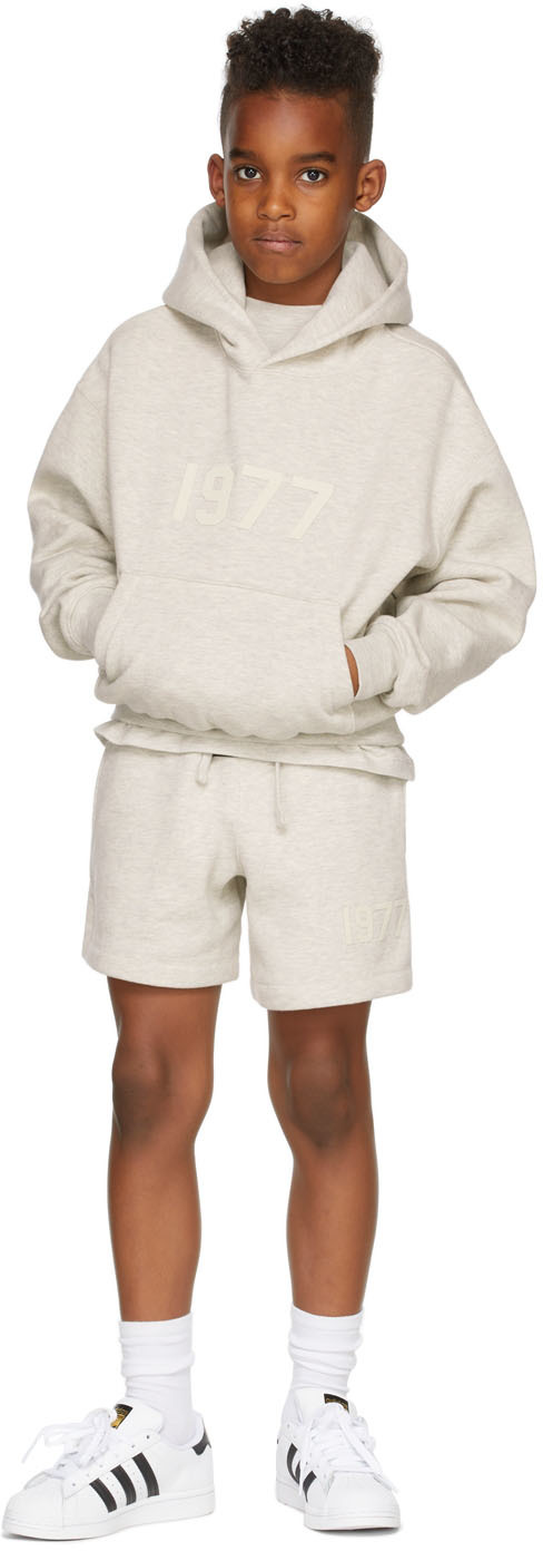 Essentials Kids Off-white '1977' Hoodie In Light Oatmeal