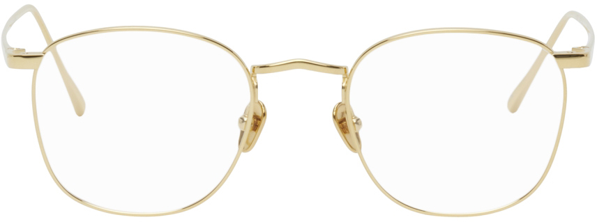LINDA FARROW Gold Simon Glasses
