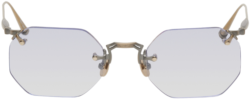 Matsuda Gold M3104 Sunglasses In Cafe Blue Gradient