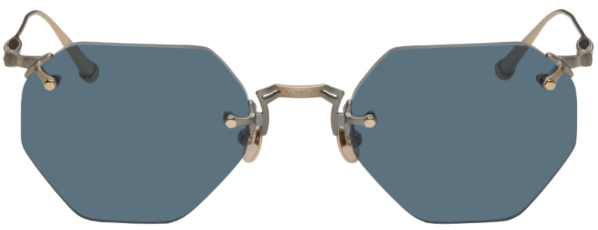 Matsuda Gold M3104c Sunglasses In Blue Grey