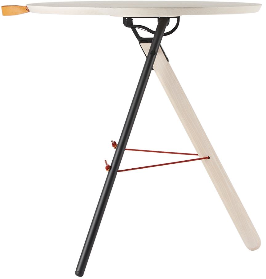 Departo White Cafe Folding Table In Light Ash