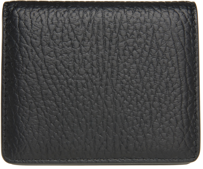 Black Leather Popper Wallet