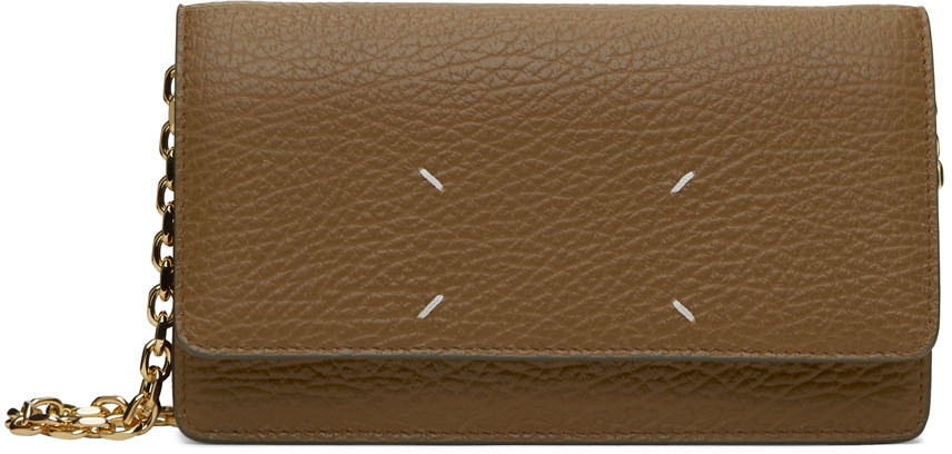 Maison Margiela Brown Leather Large Chain Wallet Bag
