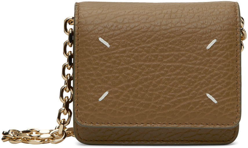 Maison Margiela Brown Leather Small Chain Wallet Bag