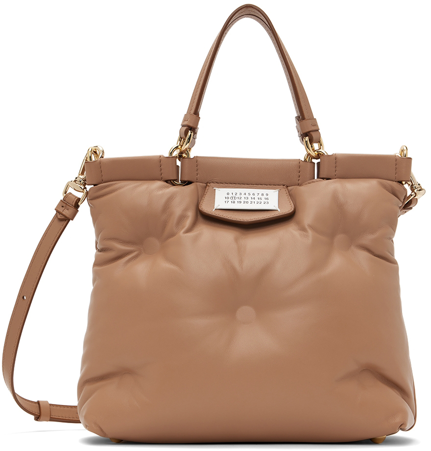 Tan Mini Glam Slam Tote Bag by Maison Margiela on Sale