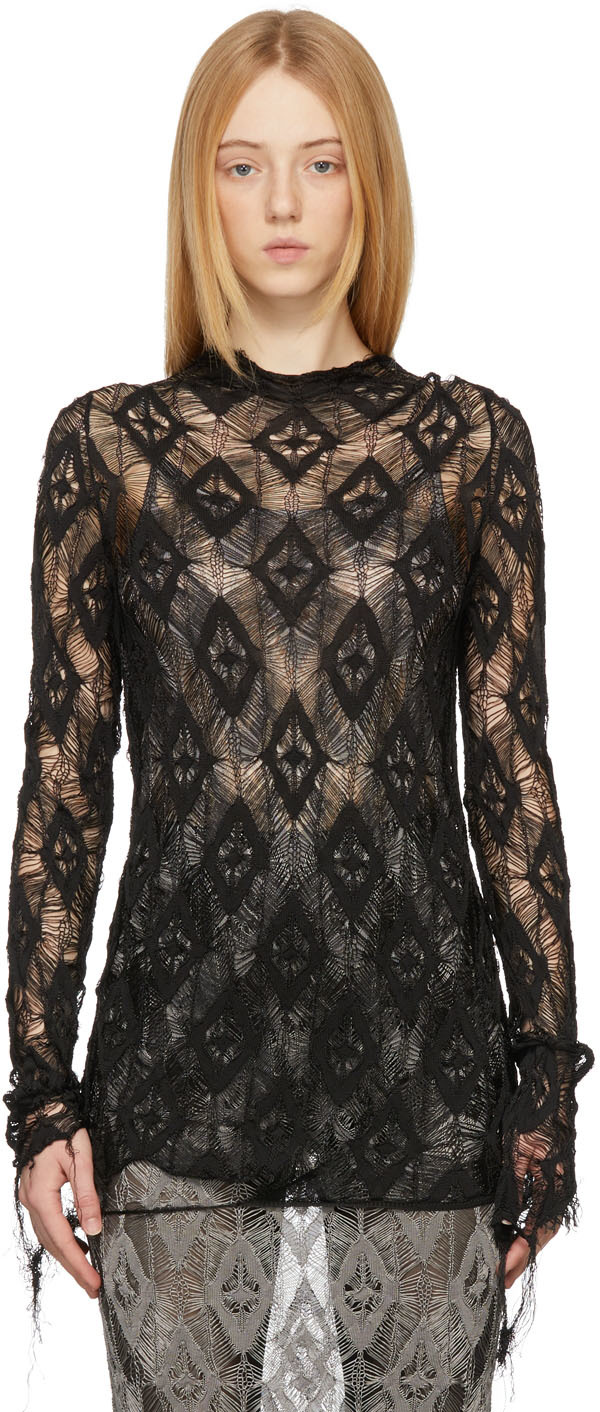 black lace sweater