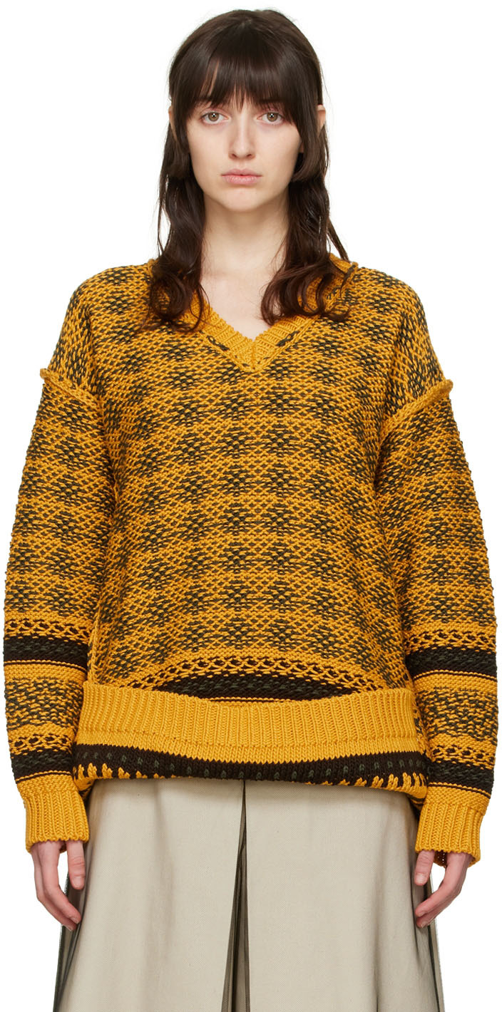 Yellow Cotton Sweater by Maison Margiela on Sale