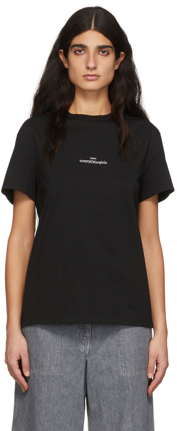 syndrom Illustrer Koordinere Maison Margiela: Black Cotton T-Shirt | SSENSE