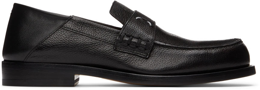 Black Grained Stitch Camden Loafers