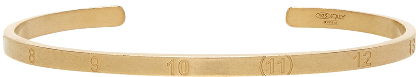 Maison Margiela Gold Number Logo Cuff Bracelet