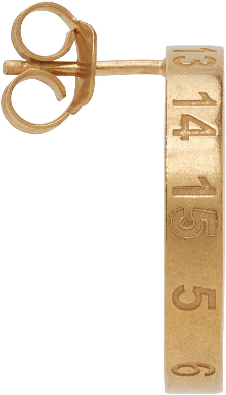 Maison Margiela Gold Numbers Single Earring In 950 Yellow Gold Plat
