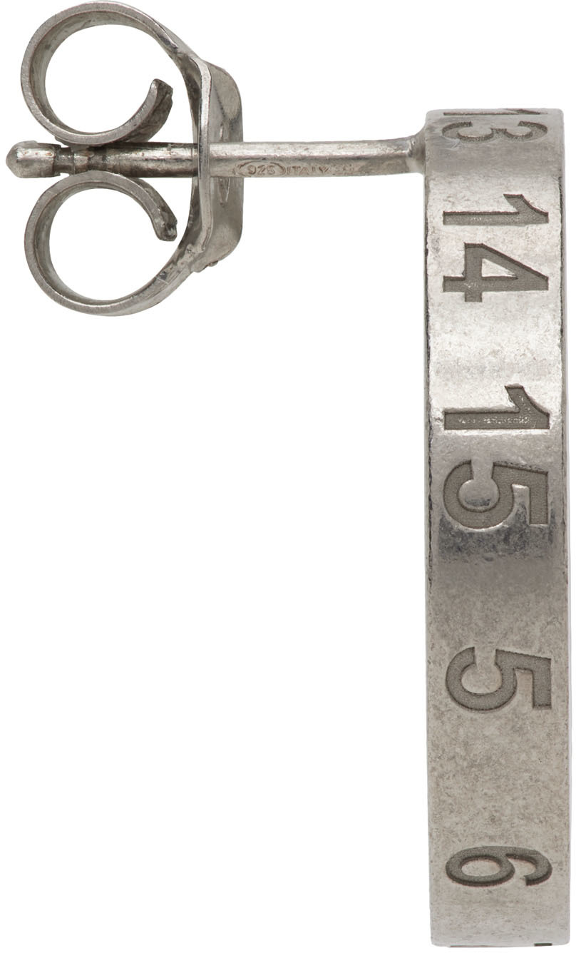 Maison Margiela Silver Numbers Single Earring In 951 Palladio Semi Po