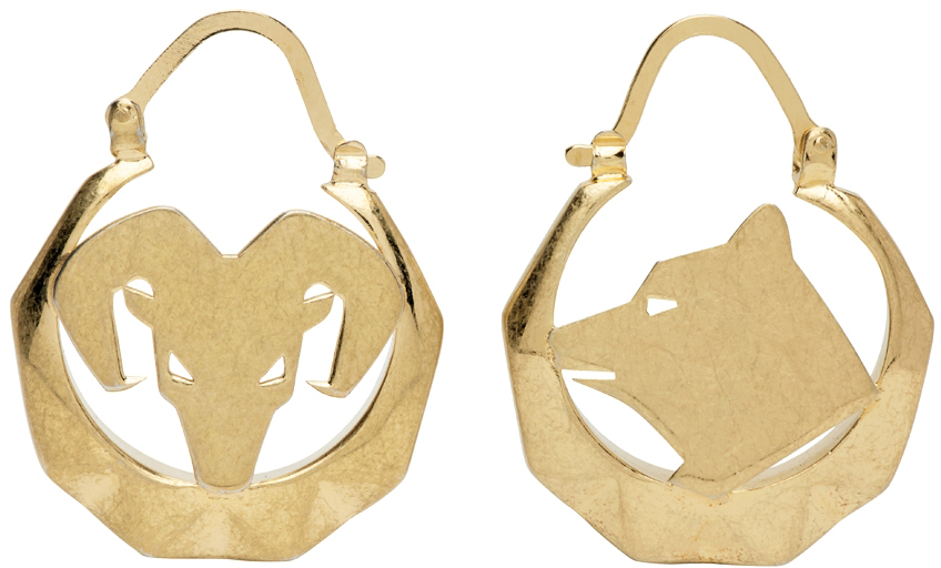 Gold Animal Totem Earrings Ssense Uomo Accessori Gioielli Orecchini 