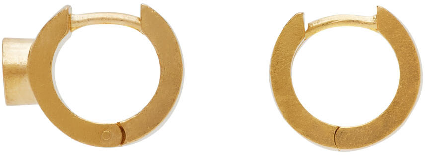 Maison Margiela Gold Numerical Logo Hoop Earrings