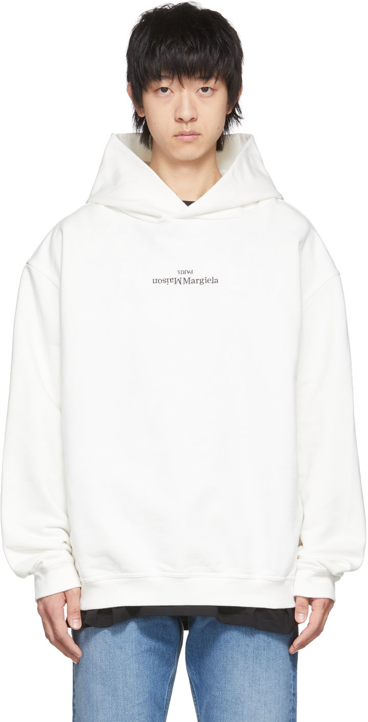 White Cotton Hoodie by Maison Margiela on Sale