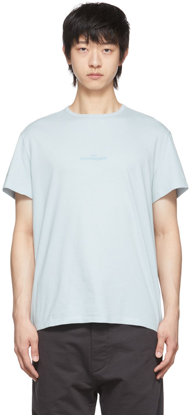 Maison Margiela Blue Cotton T-Shirt