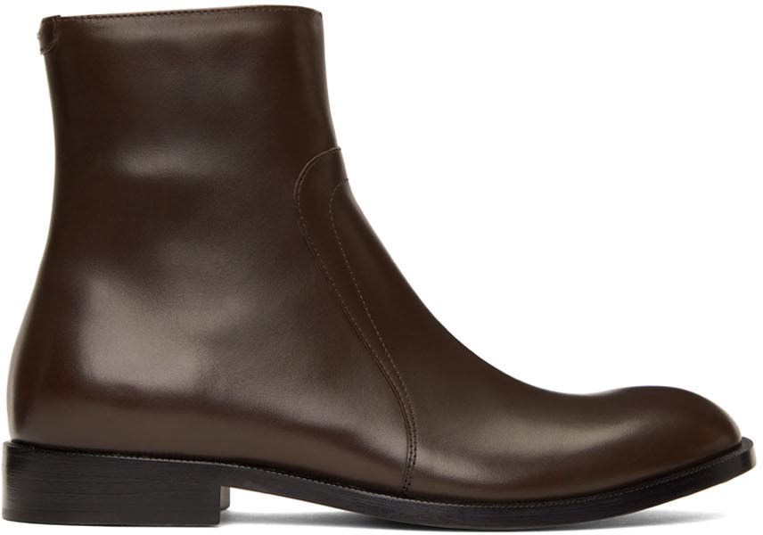 Maison Margiela Leather Waxed Ankle Boots The Right Choice For A Comfortable Shoe That Screams Fashion in Brown for Men Mens Boots Maison Margiela Boots 