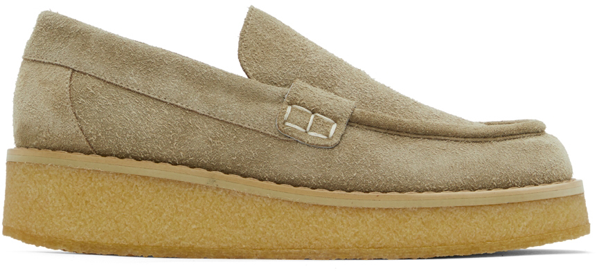 Green Suede Loafers by Maison Margiela on Sale