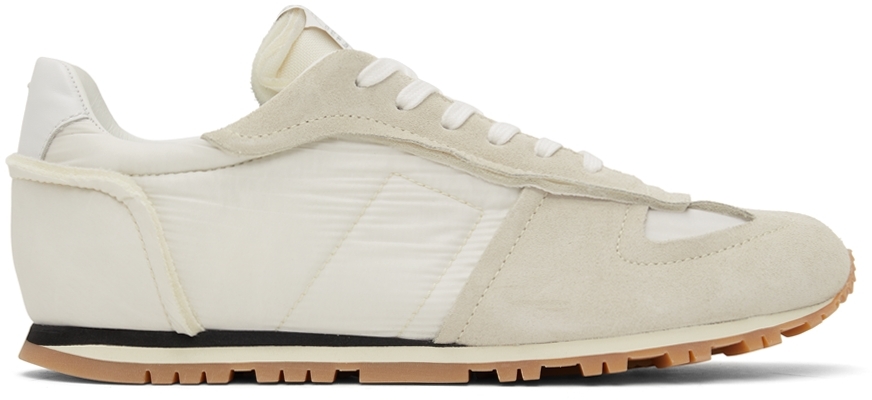 Maison Margiela Taupe & White Retro Runner Sneakers