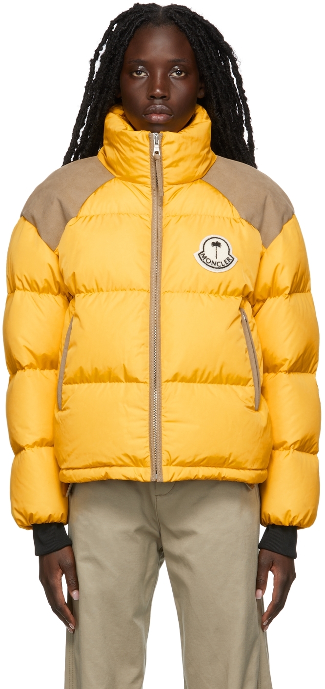8 Moncler Palm Angels Yellow Down Kelsey Jacket