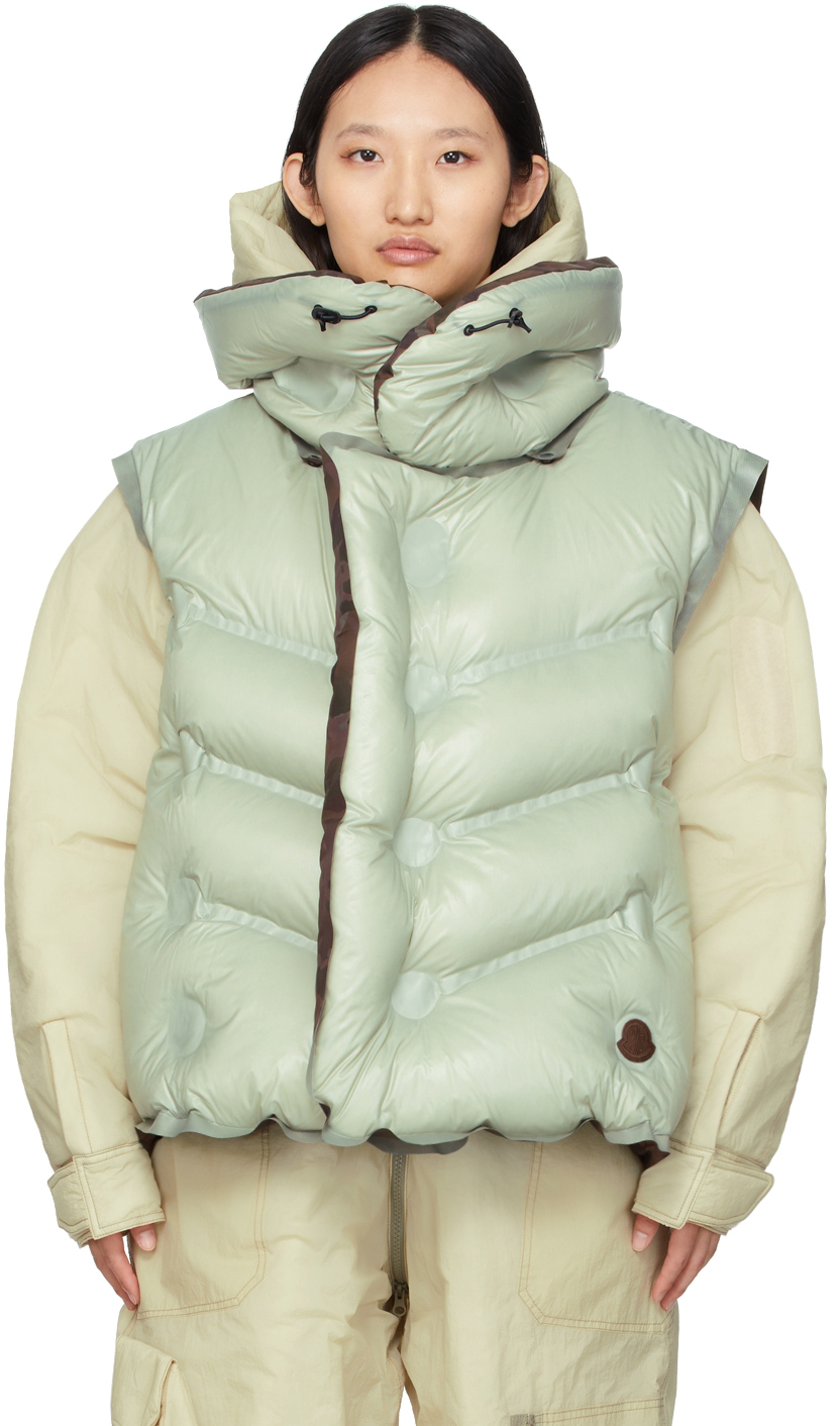 Moncler Dingyun Zhang Green Reversible Down Zadena Vest