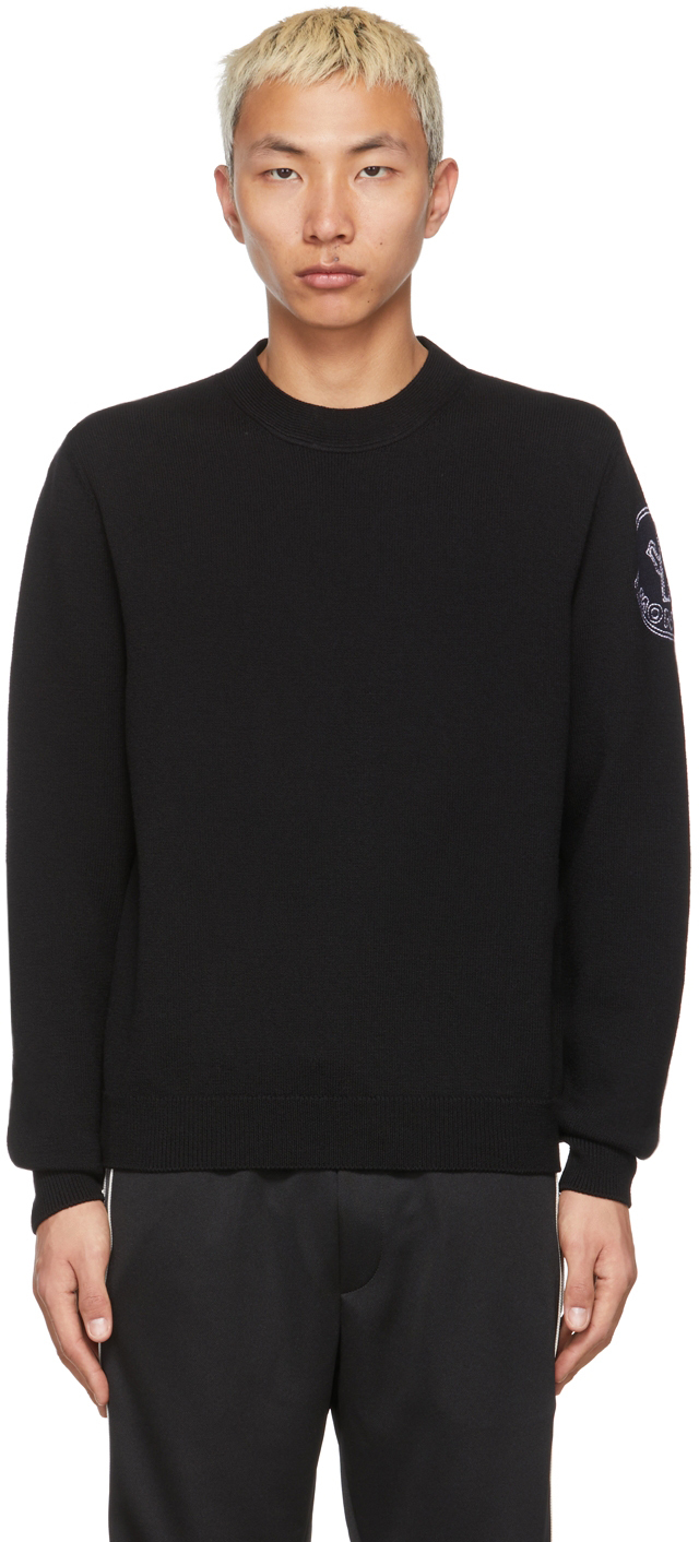 Moncler Genius: 2 Moncler 1952 Black Wool Logo Patch Sweater | SSENSE