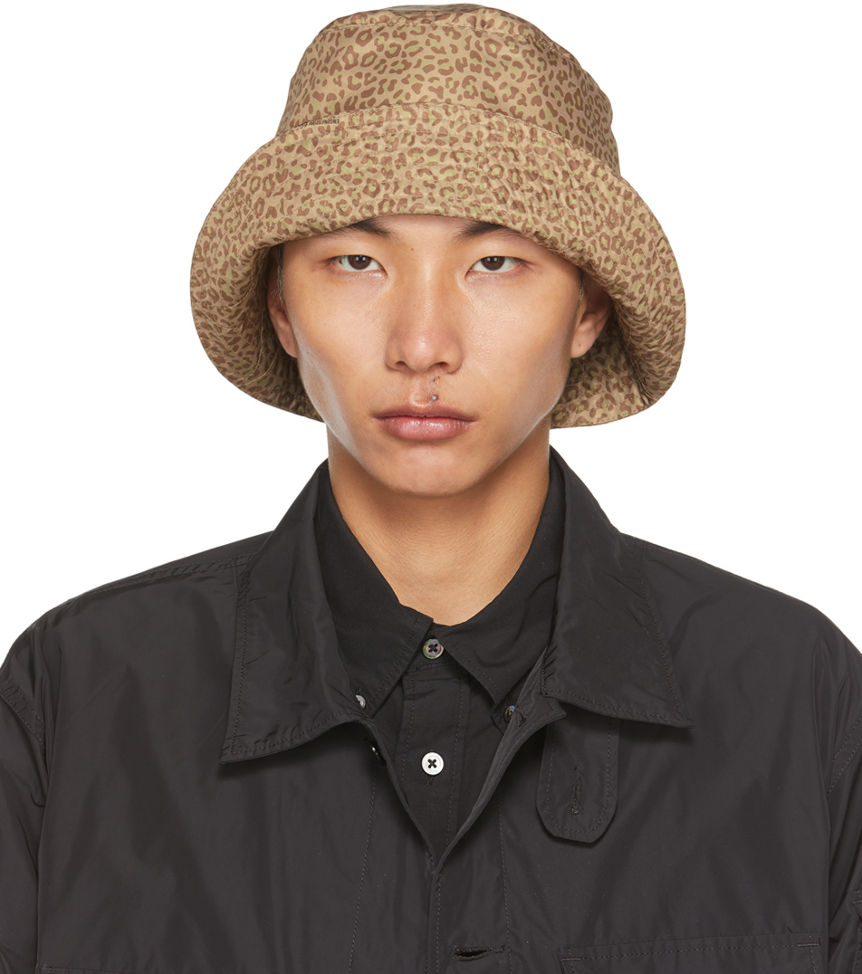 Engineered Garments Brown Leopard Print Bucket Hat | Smart Closet