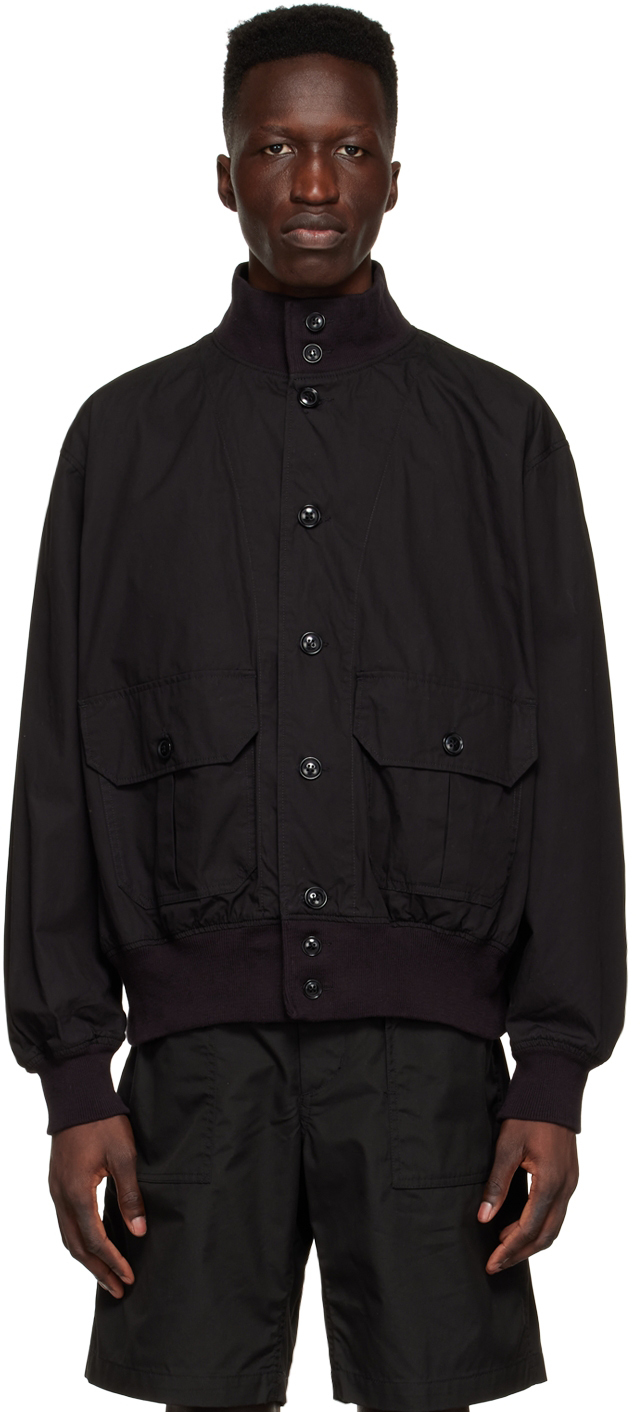Engineered Garments Black Cotton Bomber Jacket In Black Cotton Duraclo ...
