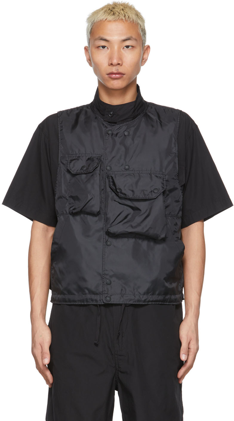 Black Taffeta Vest by Engineered Garments on Sale