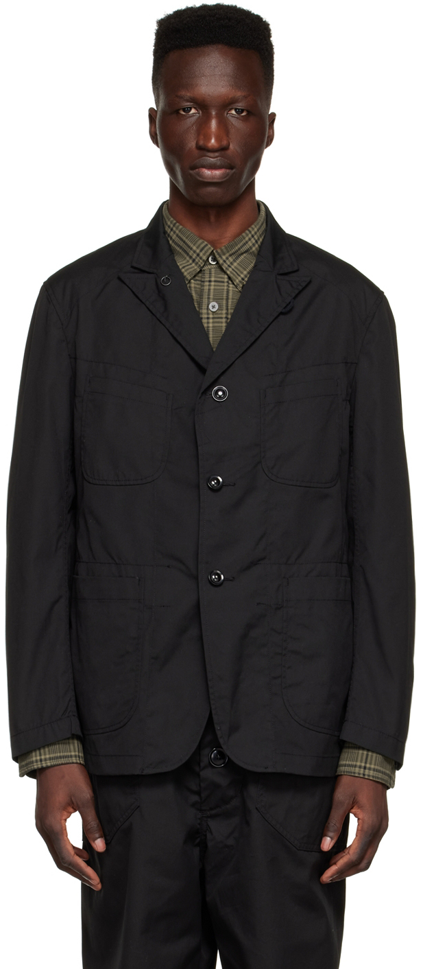Engineered Garments Black Polyester Jacket In Black Pc Poplin | ModeSens