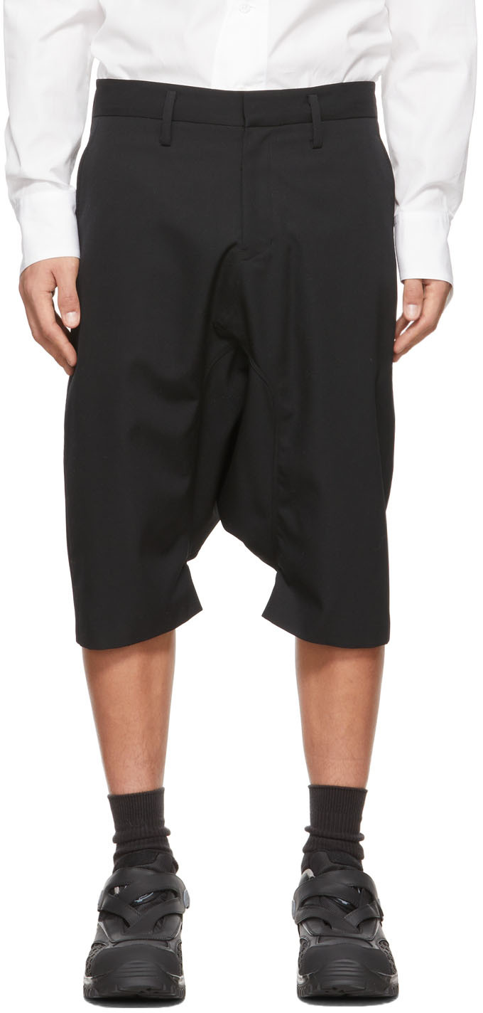 Fumito Ganryu Black Sarrouel Half Pant Shorts | ModeSens