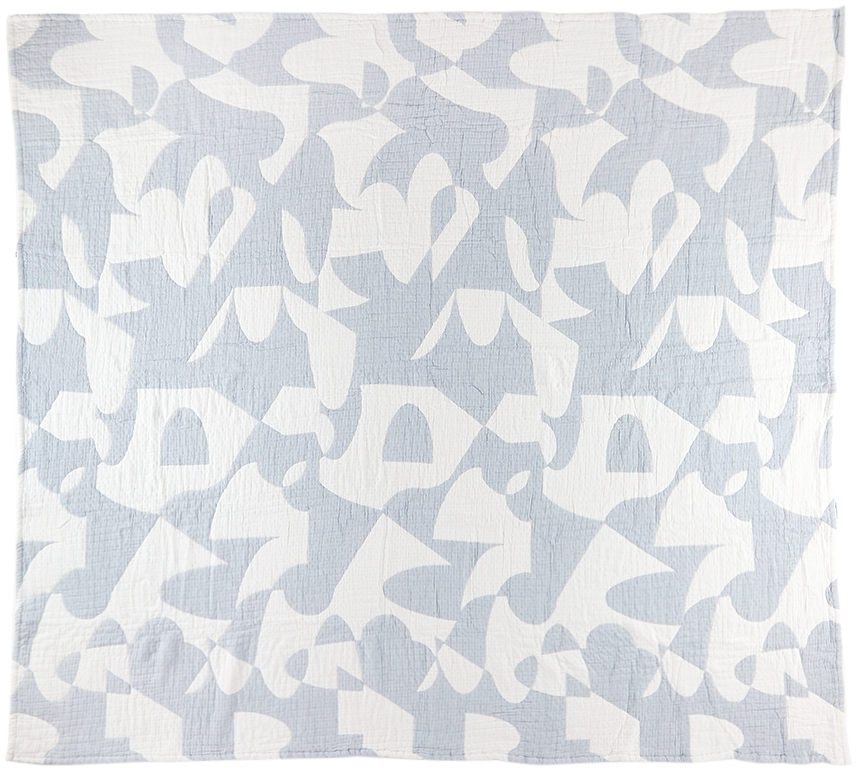 Dusen Dusen Blue & White Hepta Bed Set, Full/queen In Hepta