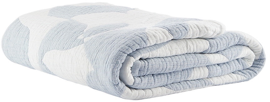 Dusen Dusen Blue & White Hepta Bed Set, Full/queen In Hepta
