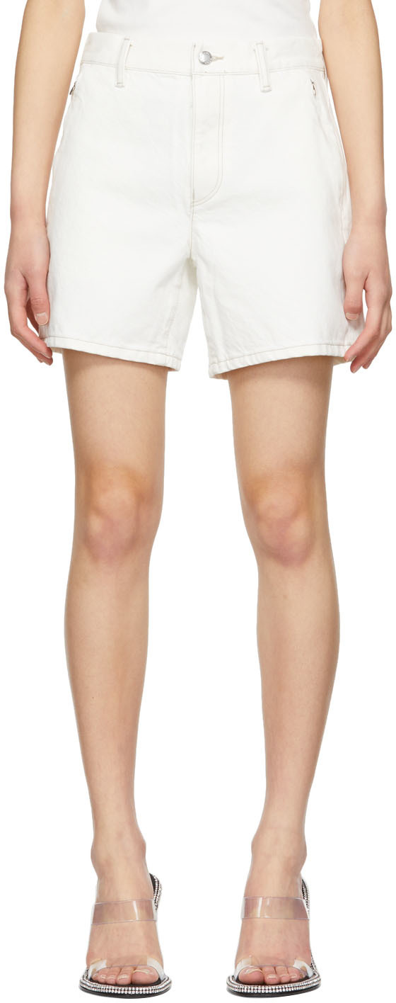 Alexander Wang Off-White Invisible Zip Boy Shorts