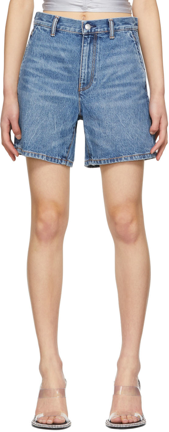Alexander Wang Indigo Invisible Zip Boy Shorts