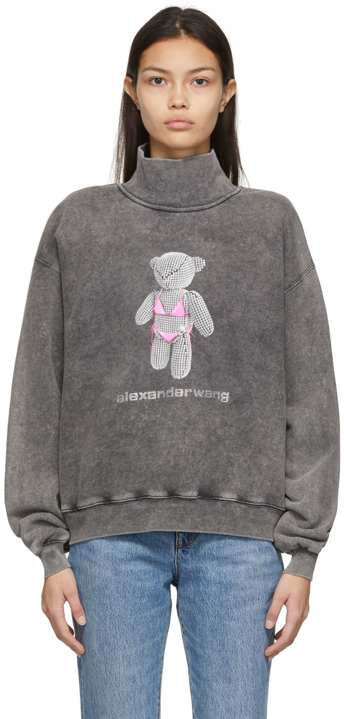 Alexander Wang Grey Teddy Bear Print Sweatshirt