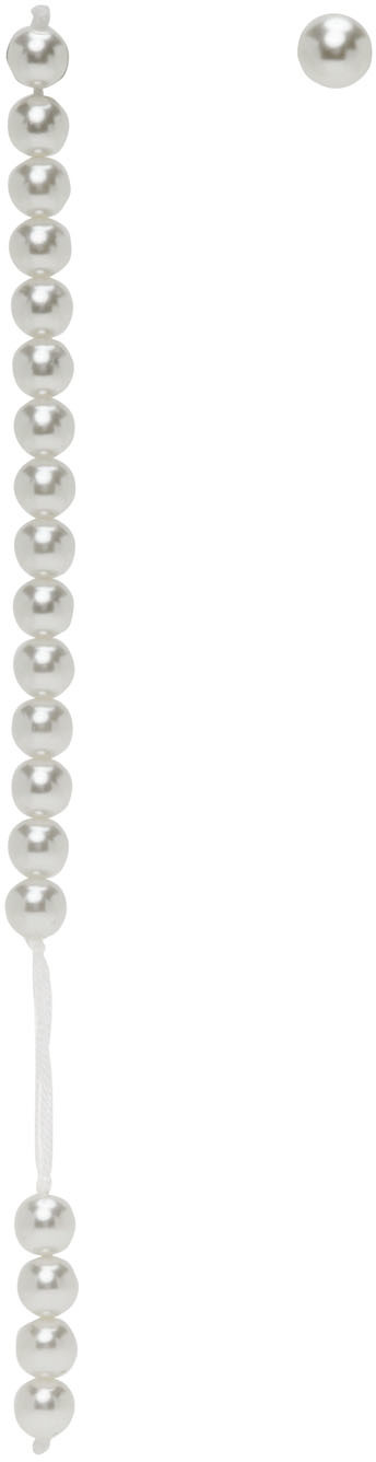 White Asymmetric Pearl Earrings