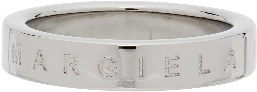 MM6 Maison Margiela Silver Logo 6 Band Ring | Smart Closet