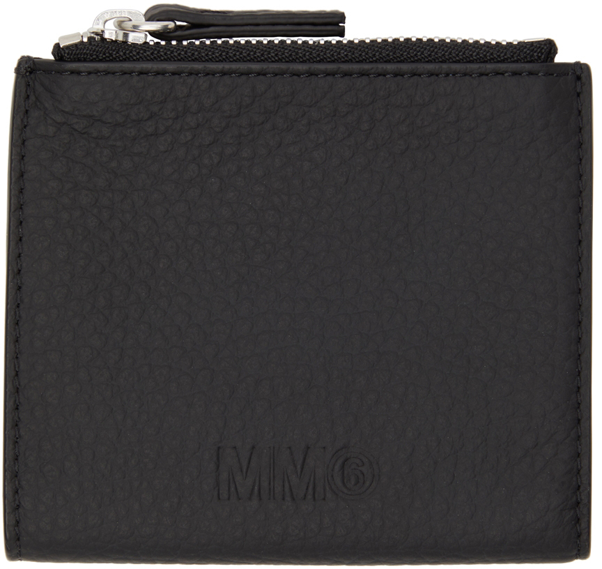 MM6 Maison Margiela Black Calfskin Flap Wallet