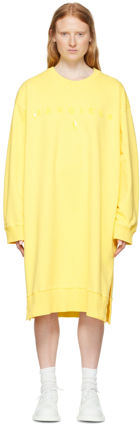 MM6 Maison Margiela Yellow Cotton Mini Dress