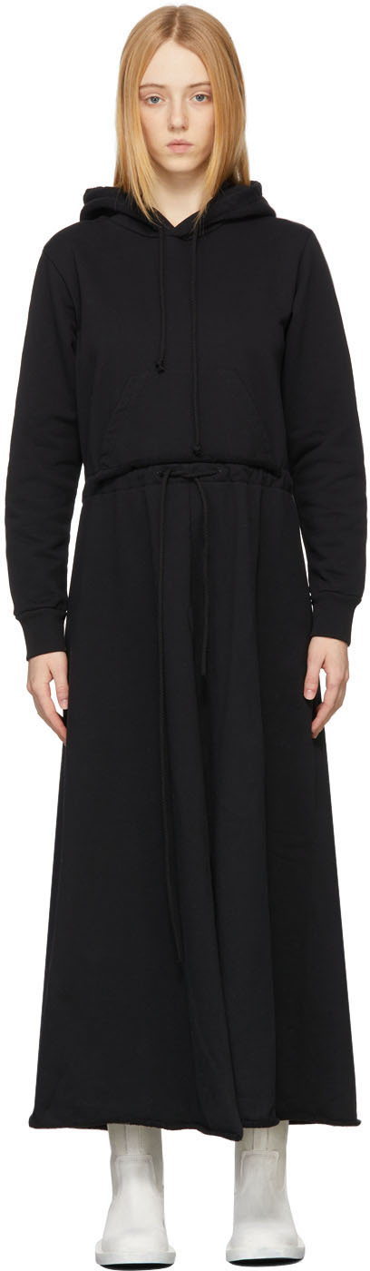 MM6 Maison Margiela Black Hooded Long Dress