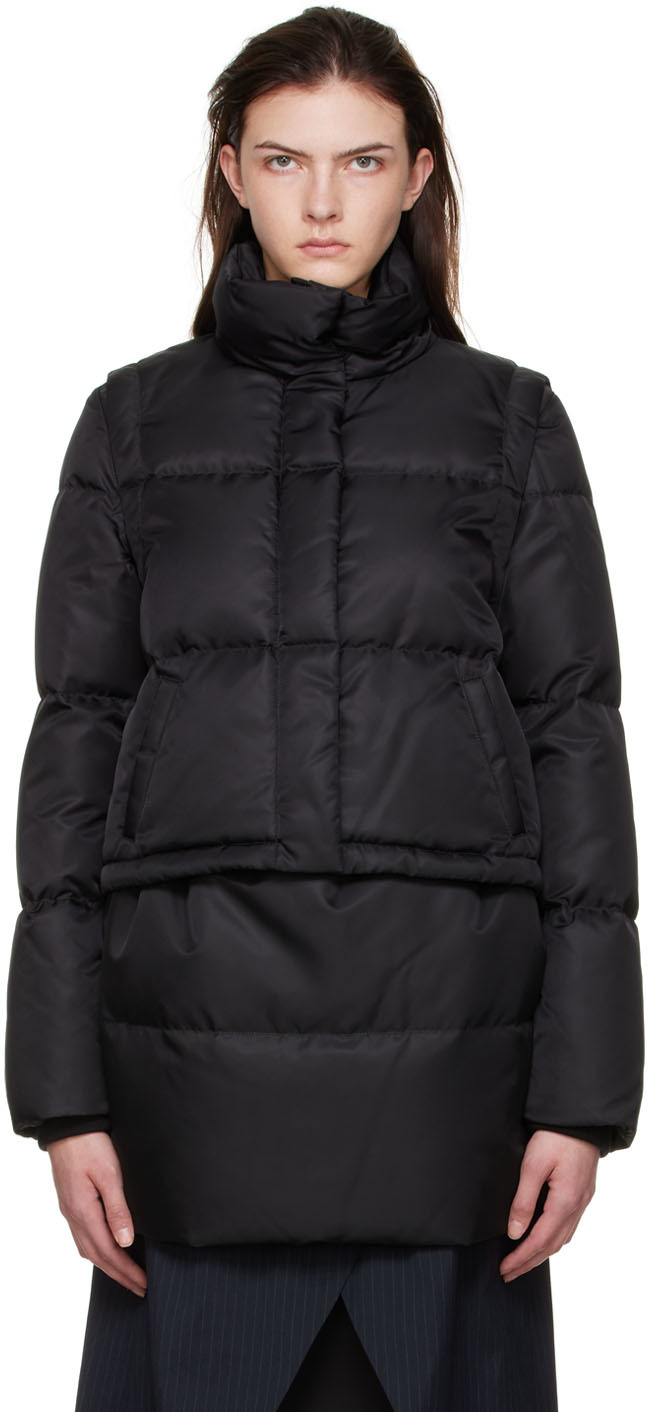 MM6 Maison Margiela Black Nylon Down Jacket SSENSE