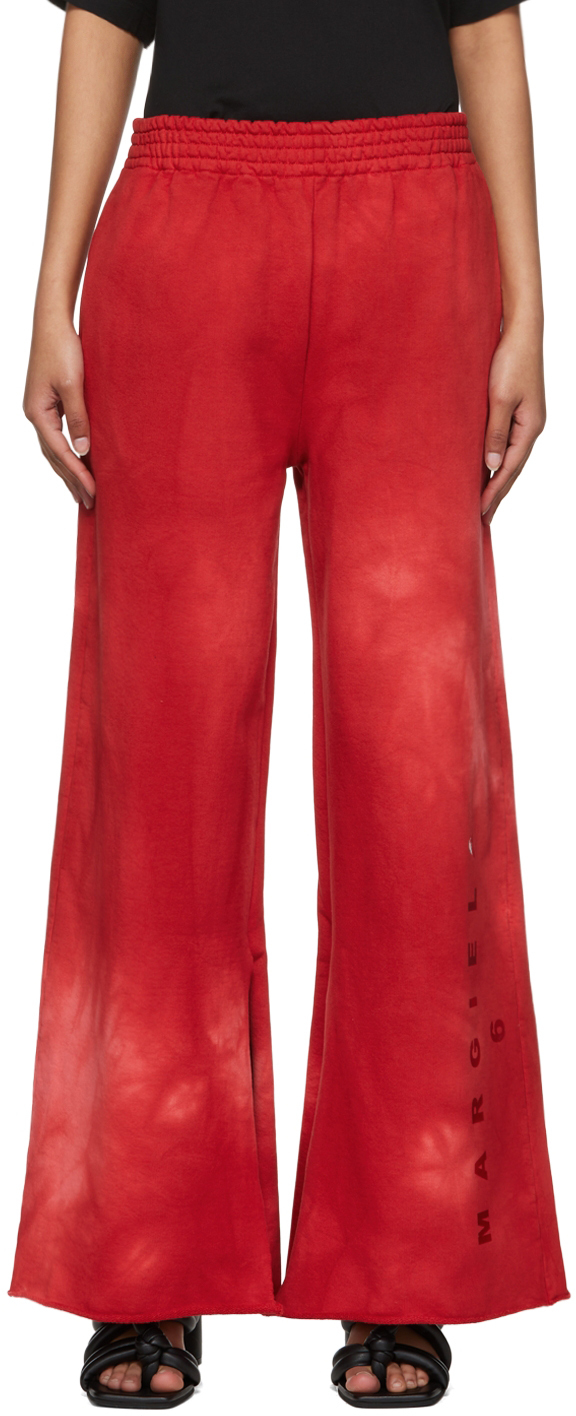 MM6 Maison Margiela Red Cotton Lounge Pants