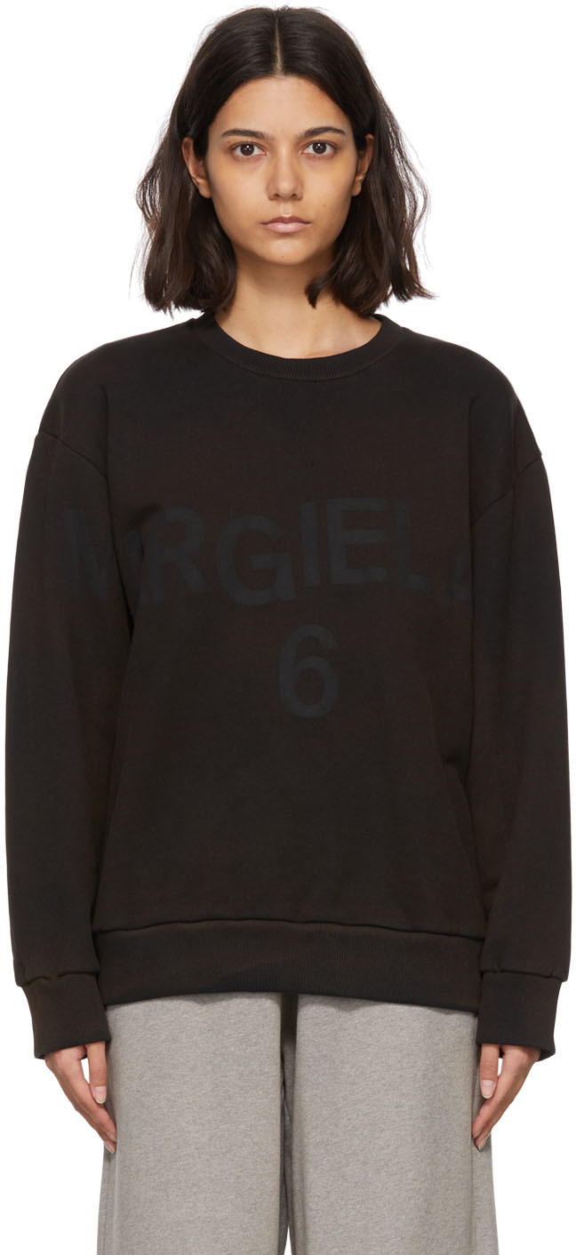 MM6 Maison Margiela: Black Cotton Sweatshirt | SSENSE Canada