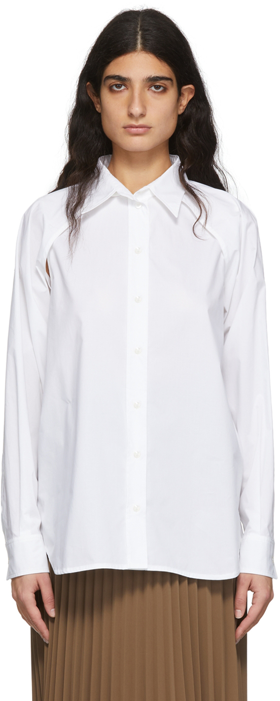 White Cotton Shirt by MM6 Maison Margiela on Sale