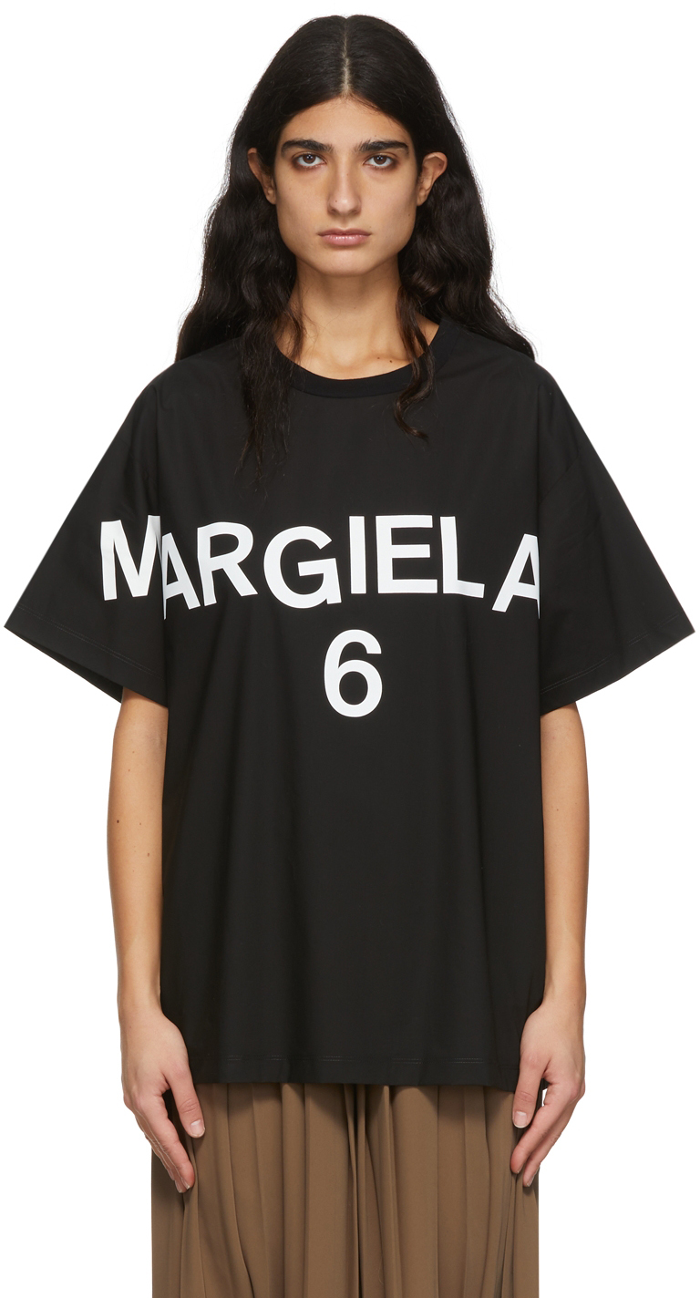 MM6 Maison Margiela Black Poplin T-Shirt