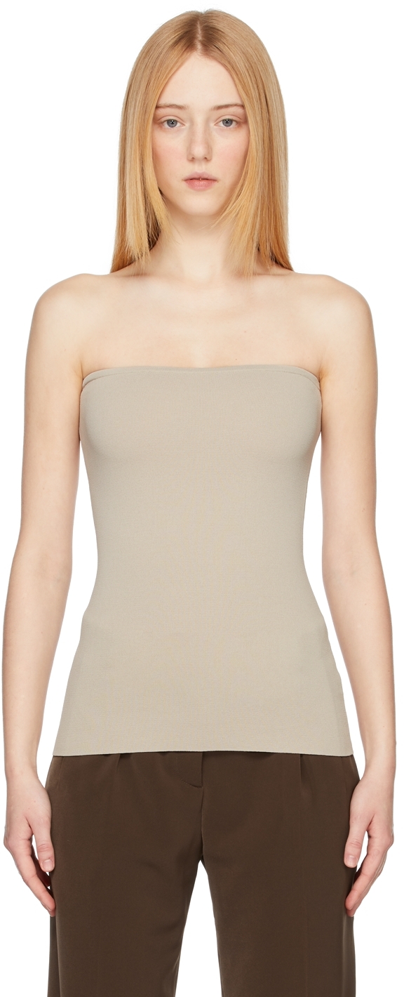 Beige Rivoli Knit Tube Top